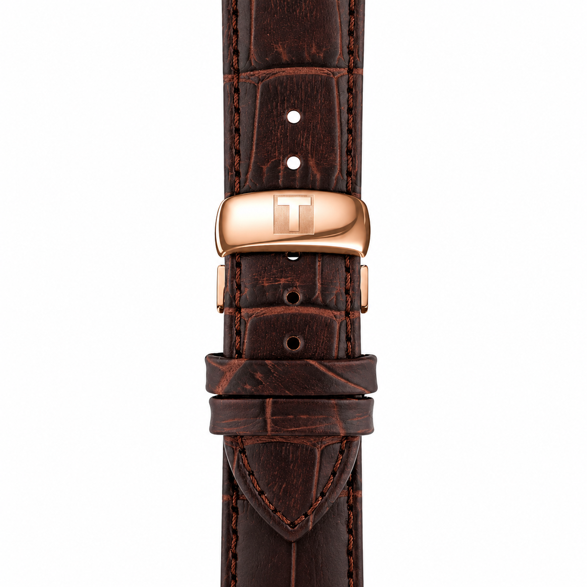 Tissot Tradition Brown Leather Strap Blue Dial Quartz Watch for Men's - T063.610.36.047.00