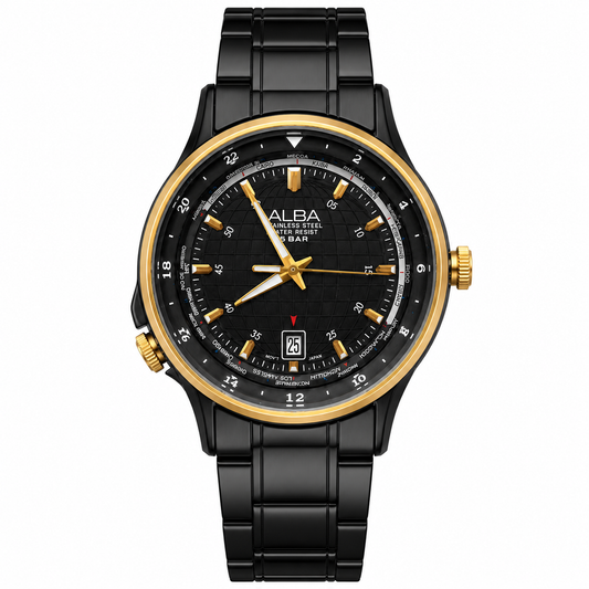 Alba By Seiko World Timet Watch (Lot Import) 41mm Quartz (Pre-Owned)