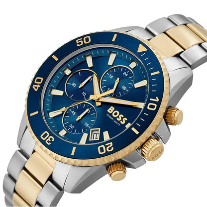 Hugo Boss Admiral Two-tone Stainless Steel Blue Dial Chronograph Quartz Watch for Gents - 1514257
