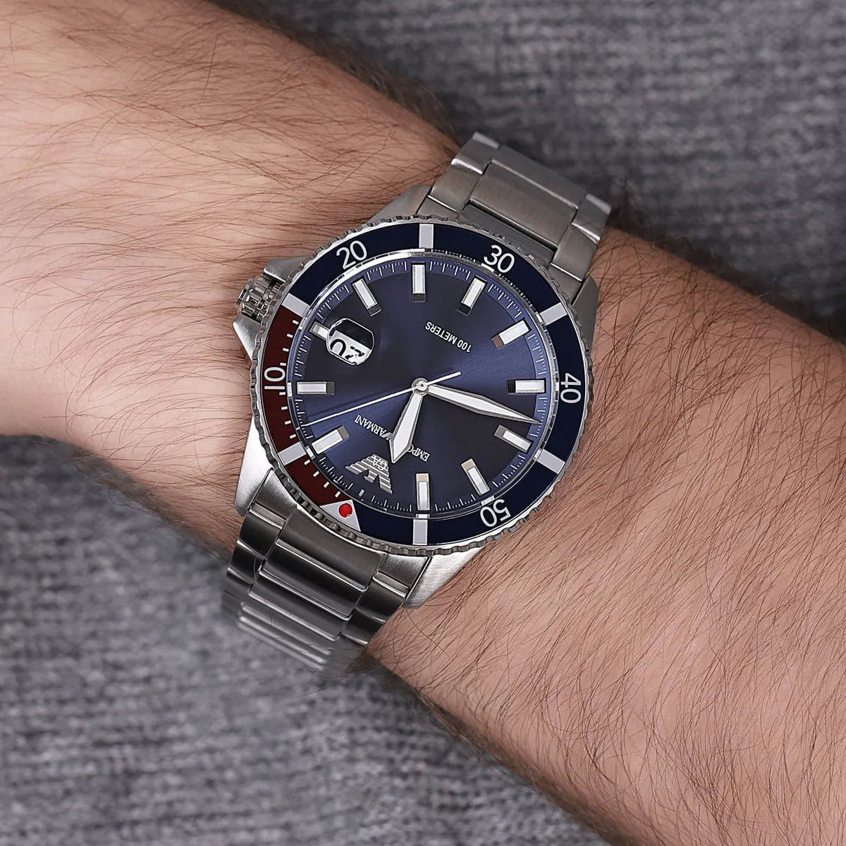 Original Emporio Armani Watch For Men Diver AR11339 100 METERS
