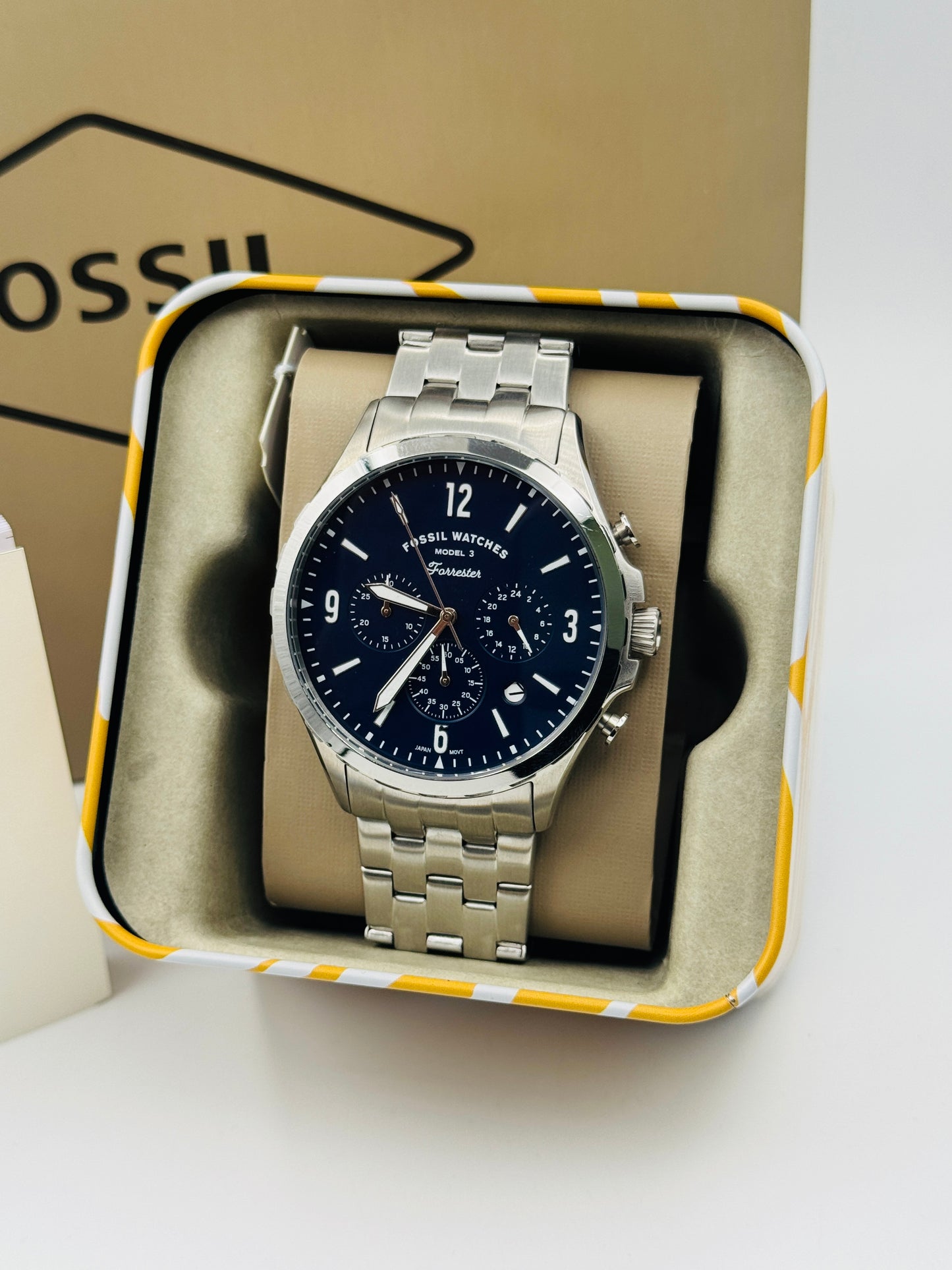 Fossil Watches 3 Forrester FS-5605 Original For Mens 46mm Quartz