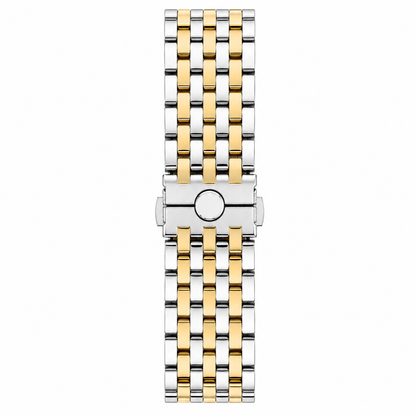 TORY BURCH ROBINSON WHITE DIAL TWO TONE STEEL STRAP WATCH FOR WOMEN - TBW1501