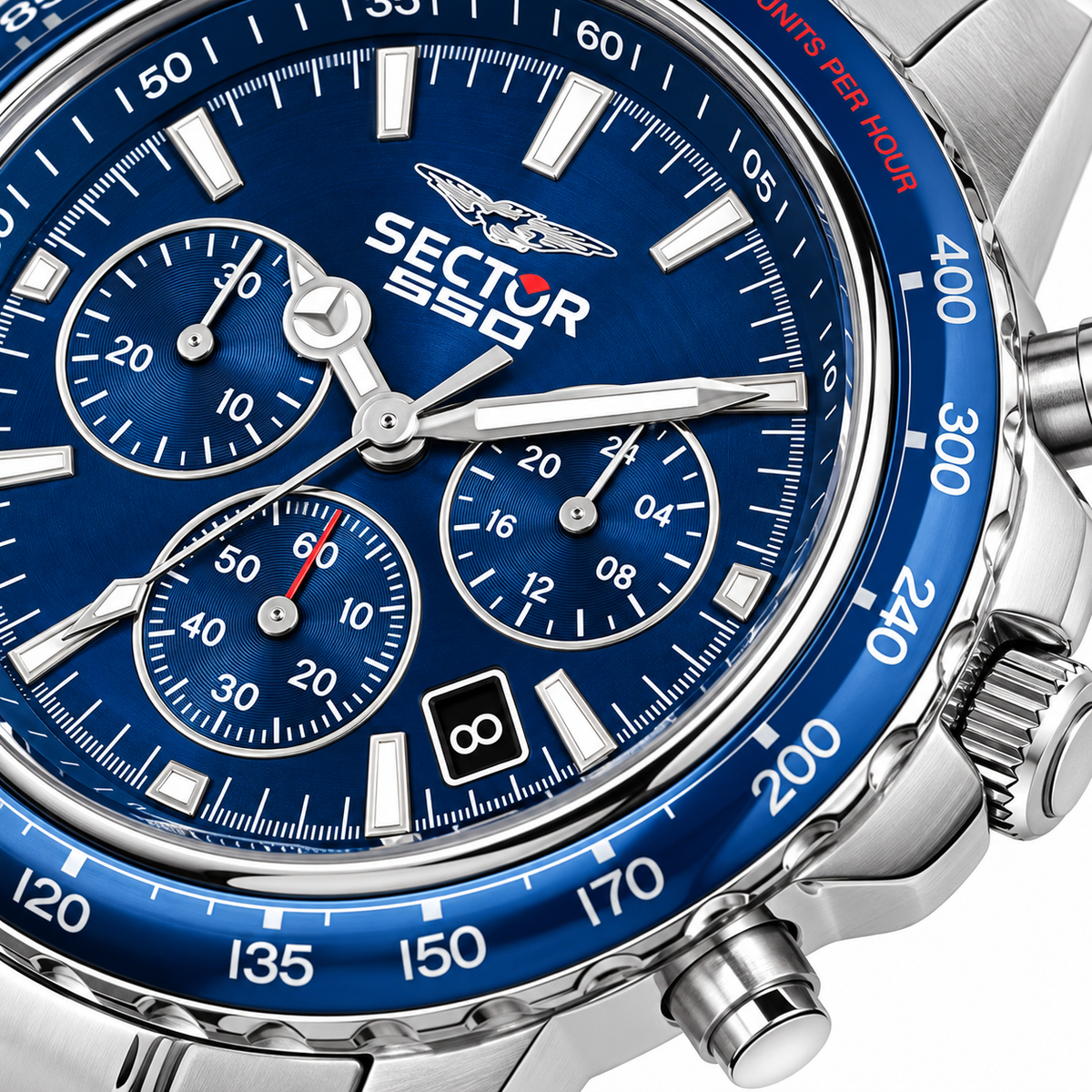 Sector 550 vintage 42mm chr blue dial br ss men's watch (Pre-Owned)