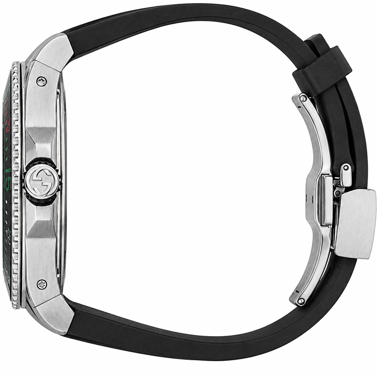 Gucci Dive 45mm Stainless Steel Case with Black Rubber Strap Men's Wristwatch (YA136217)