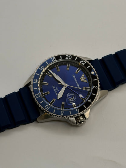 Emporio Armani Men’s Quartz Blue Silicone Strap Blue Dial 42mm Watch AR11592