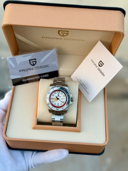 Pagani Design Silver Stainless Steel White Dial Automatic Watch for Gents - PD-1726 40mm