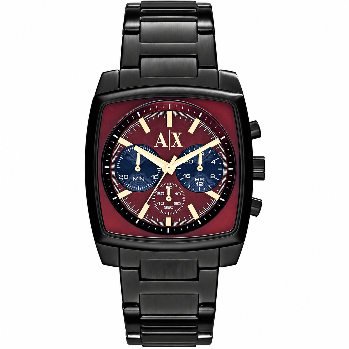 Original Armani Exchange Watch For Men Stockton AX2255 With Red Dial