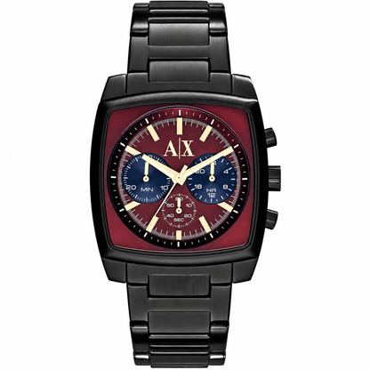 Original Armani Exchange Watch For Men Stockton AX2255 With Red Dial