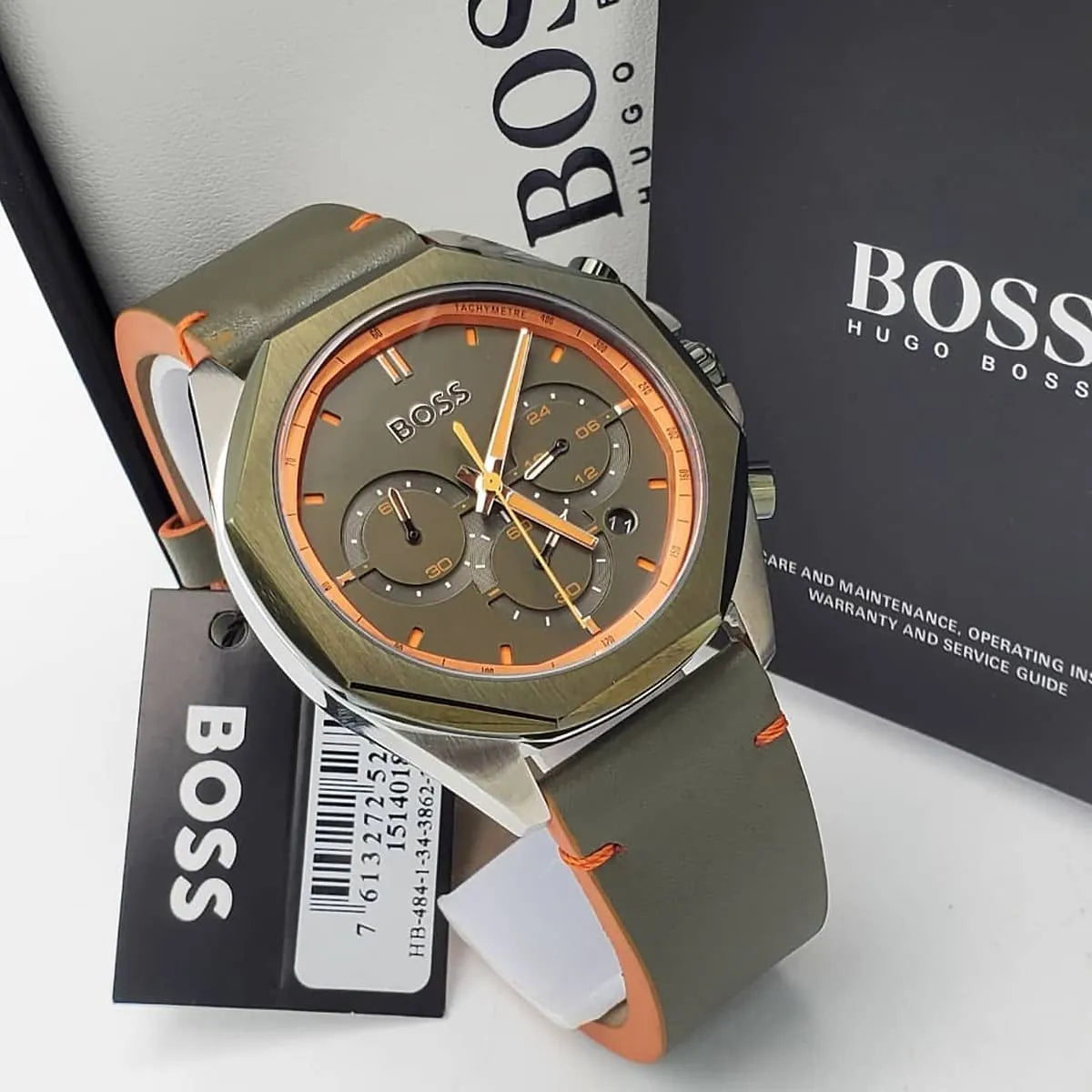 Original Hugo Boss Watch HB.484.1.34.3862 For Men Cloud 1514018 Chronograph