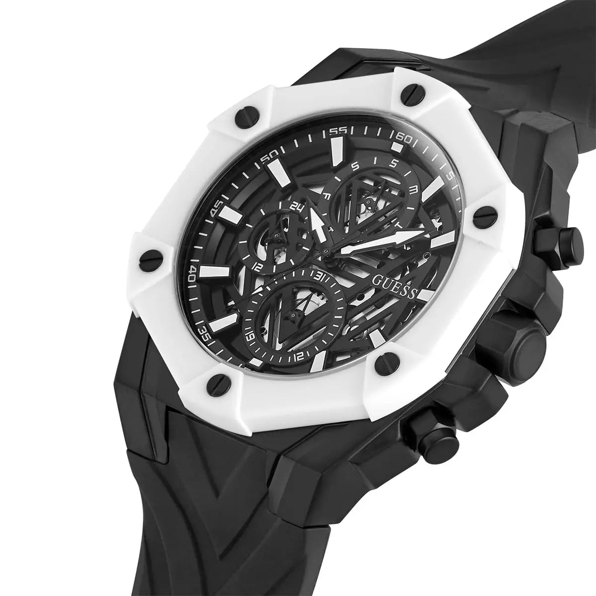 Guess Men’s Quartz Black Silicone Strap Black Dial 47mm Watch GW0579G1