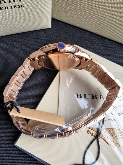 Burberry The Classic Rose gold Stainless Steel Rose Gold Dial Quartz Watch for Gents - BU10013