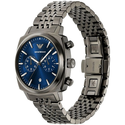 Emporio Armani Carlo 40mm Chronograph Blue Dial Steel Mens Quartz Watch AR11726