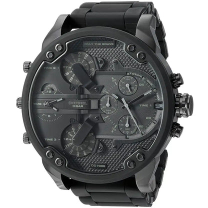 Diesel Men’s Quartz Black Stainless Steel Black Dial 57mm (Four Time Zone) Watch DZ7396