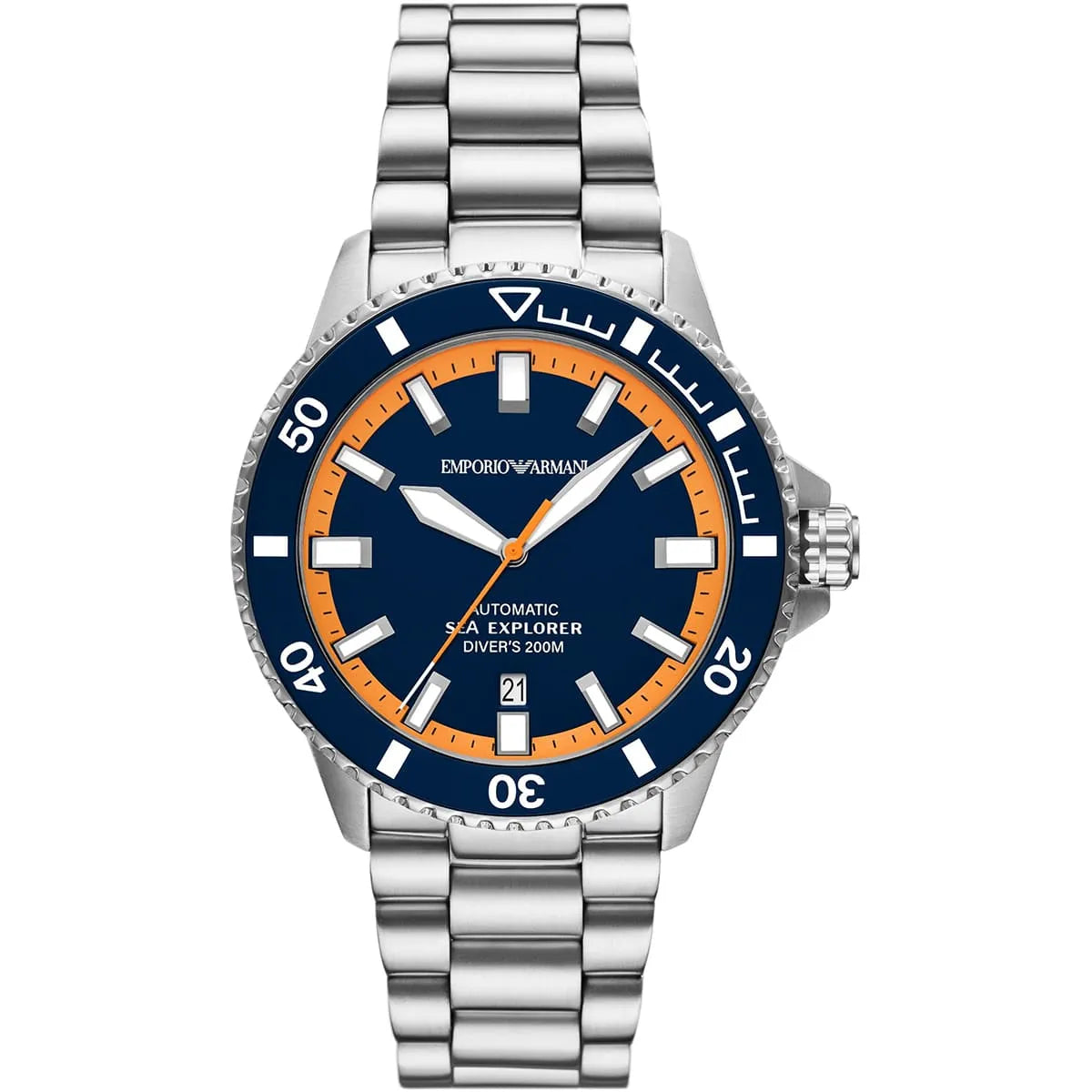 Original Emporio Armani Watch For Men Sea Explorer AR60090 AUTOMATIC-SEA-EXPLORER-DIVER’S-200M