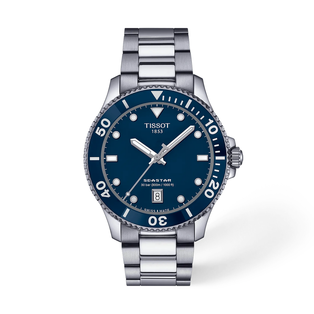 Tissot Seastar 1000 Silver Stainless Steel Blue Dial Quartz Watch for Gents - T120.410.11.041.00