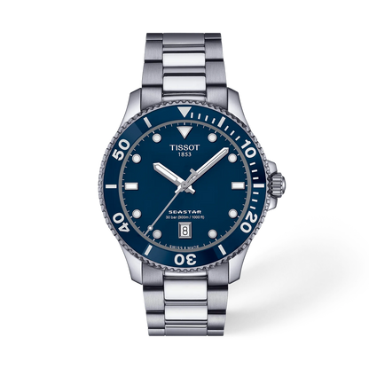 Tissot Seastar 1000 Silver Stainless Steel Blue Dial Quartz Watch for Gents - T120.410.11.041.00