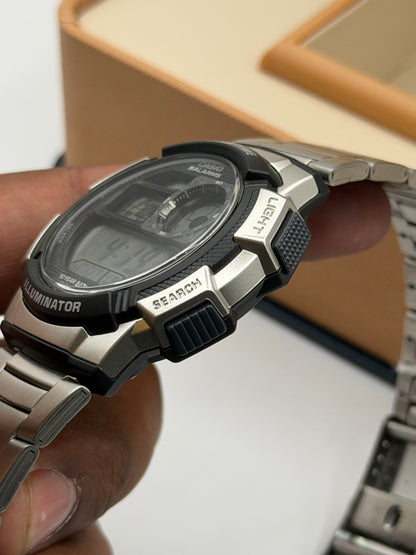 Casio Illuminator Silver Resin Band Grey Dial Digital Watch for Gents - AE-1000WD-1AVDF