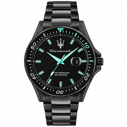 Original Maserati Watch For Men Sfida R8853144001 With Black Dial (PRE-OWNED)