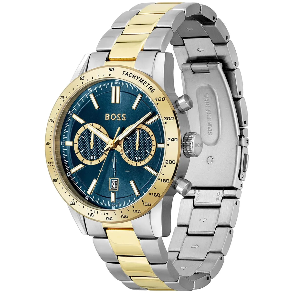 HUGO BOSS Hero Two-Tone Stainless Steel Blue Dial Chronograph Quartz Watch for Gents - 1513767
