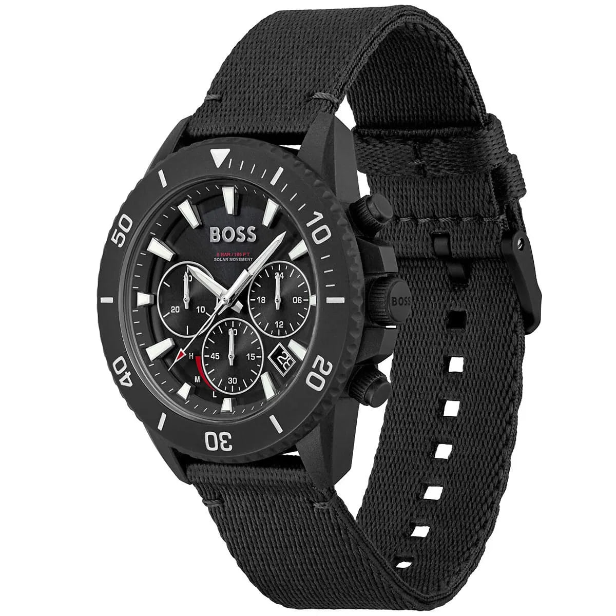 Original Hugo Boss Watch HB.293.1.47.3735 For Men Admiral 1513918 5BAR / 165FT Solar Movement Ocean Plastic Case Chronograph