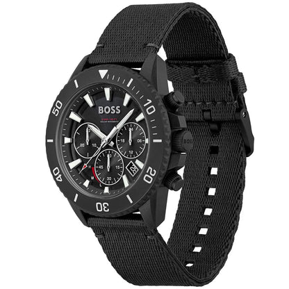Original Hugo Boss Watch HB.293.1.47.3735 For Men Admiral 1513918 5BAR / 165FT Solar Movement Ocean Plastic Case Chronograph