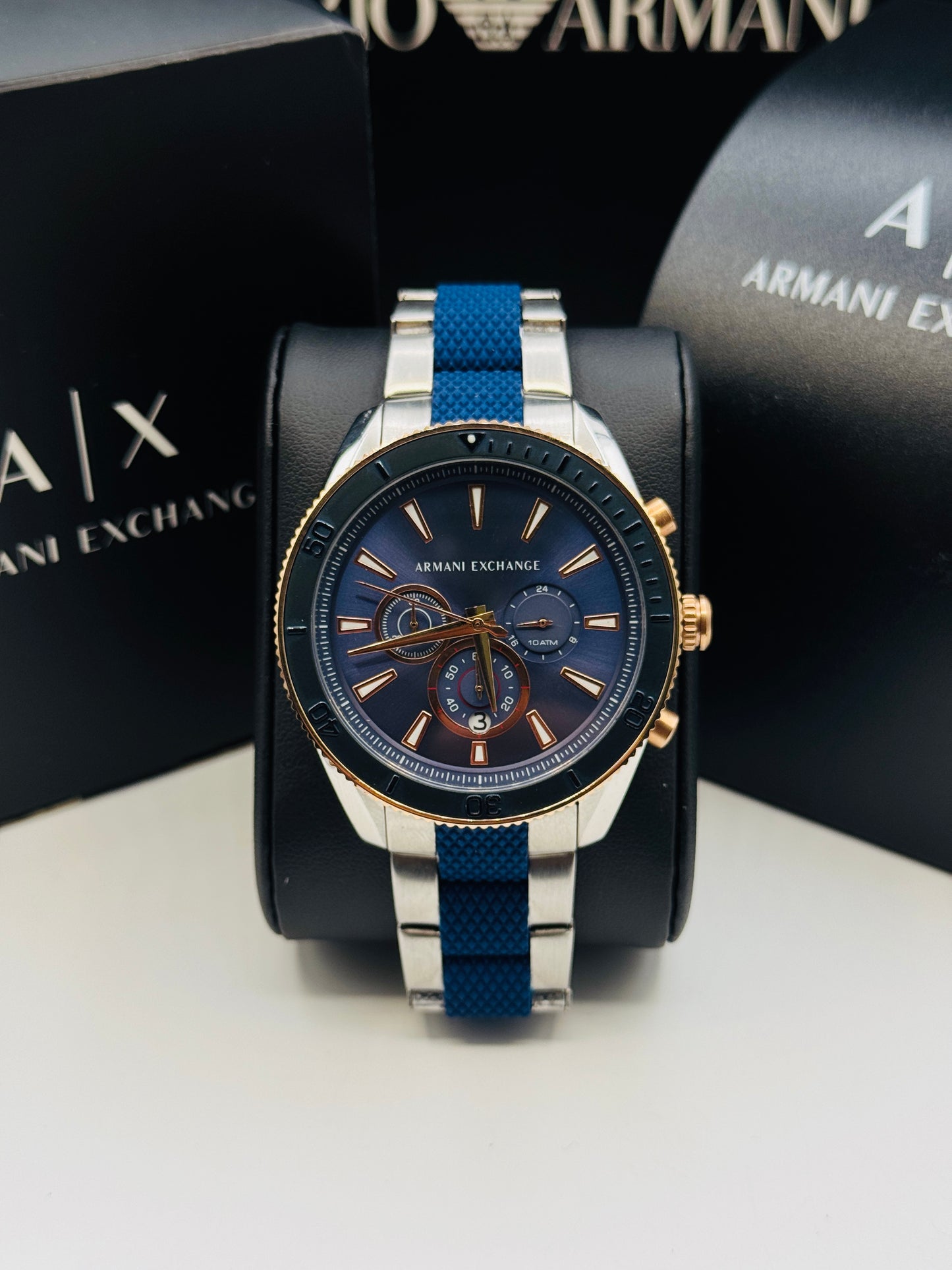 Armani Exchange AX-1830 Original For Mens 46mm Quartz Two Tone Braclet