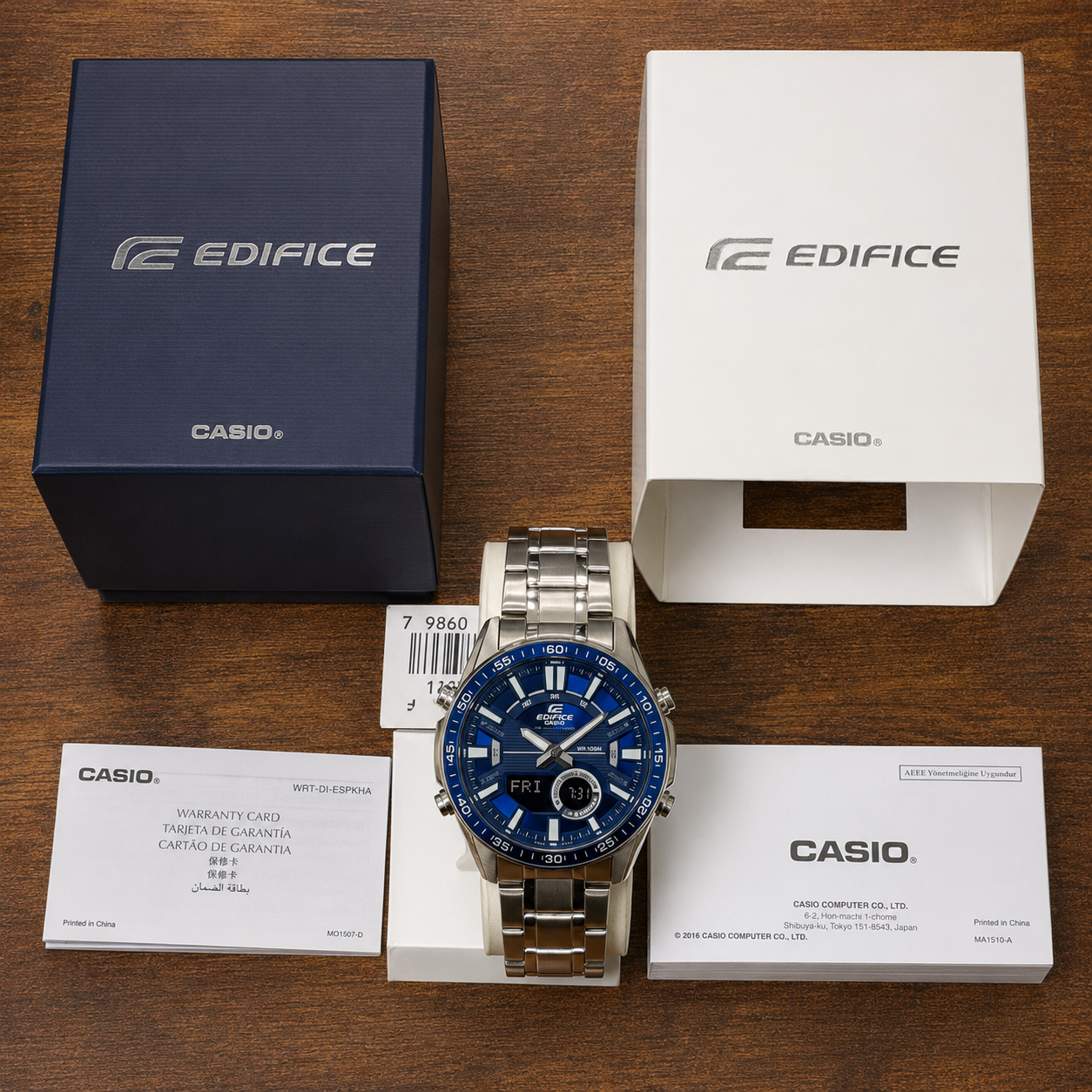 Casio Edifice Analog-Digital Blue Dial Men's Watch-EFV-C100D-2AVDF (EX440)