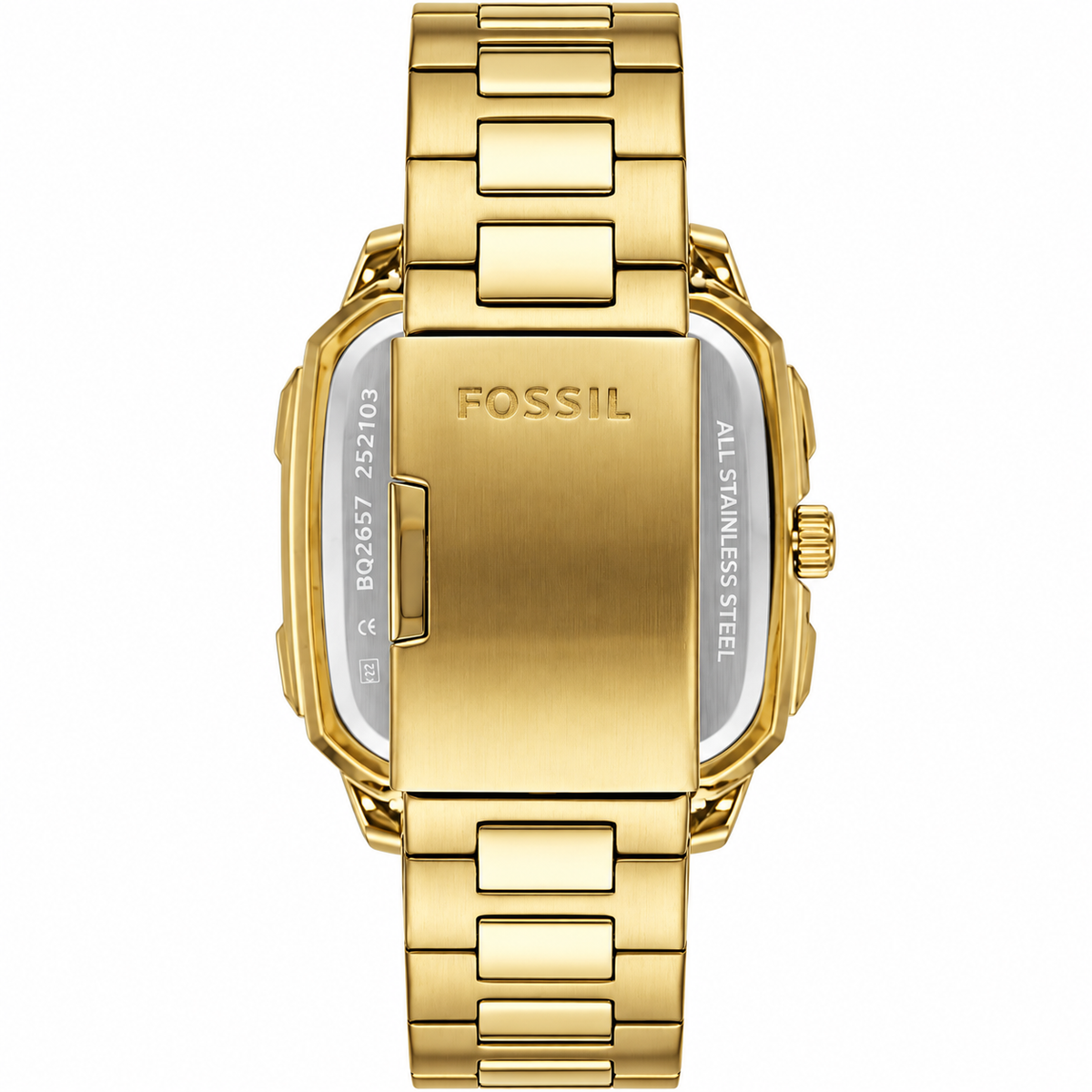 Fossil Multifunction Gold Stainless Steel Black Dial Quartz Watch for Gents - BQ2656