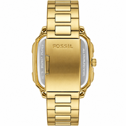 Fossil Multifunction Gold Stainless Steel Black Dial Quartz Watch for Gents - BQ2656