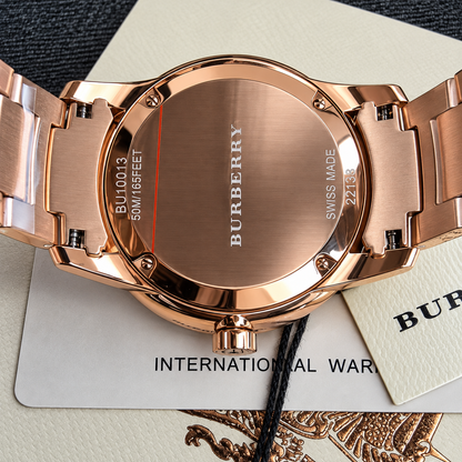 Burberry The Classic Rose gold Stainless Steel Rose Gold Dial Quartz Watch for Gents - BU10013