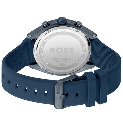 Hugo Boss Velocity Chronograph Blue Dial Blue Rubber Strap Watch For Men - 1514061
