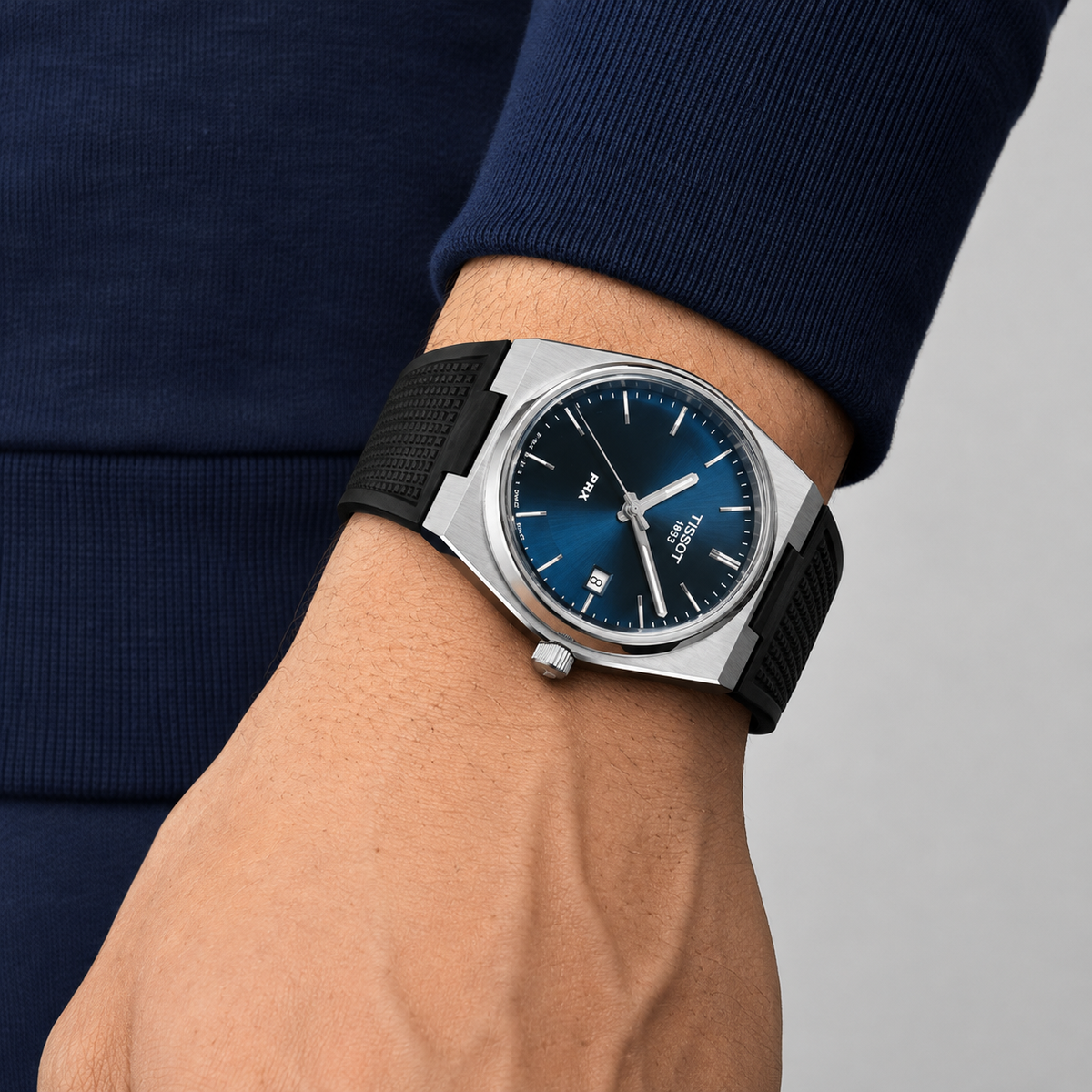 TISSOT PRX Men’s Quartz Swiss Made Black Silicone Strap Blue Dial 40mm Watch T137.410.17.041.00