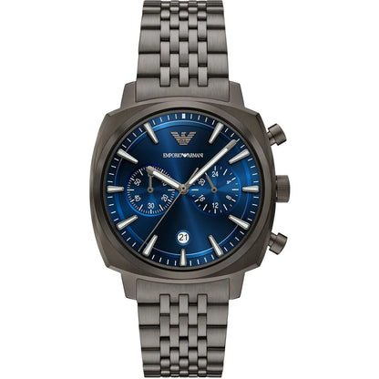 Emporio Armani Carlo 40mm Chronograph Blue Dial Steel Mens Quartz Watch AR11726