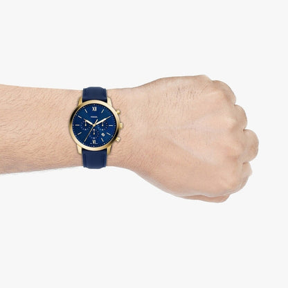 Fossil Neutra Blue Leather Strap Blue Dial Chronograph Quartz Watch for Gents - FS5790