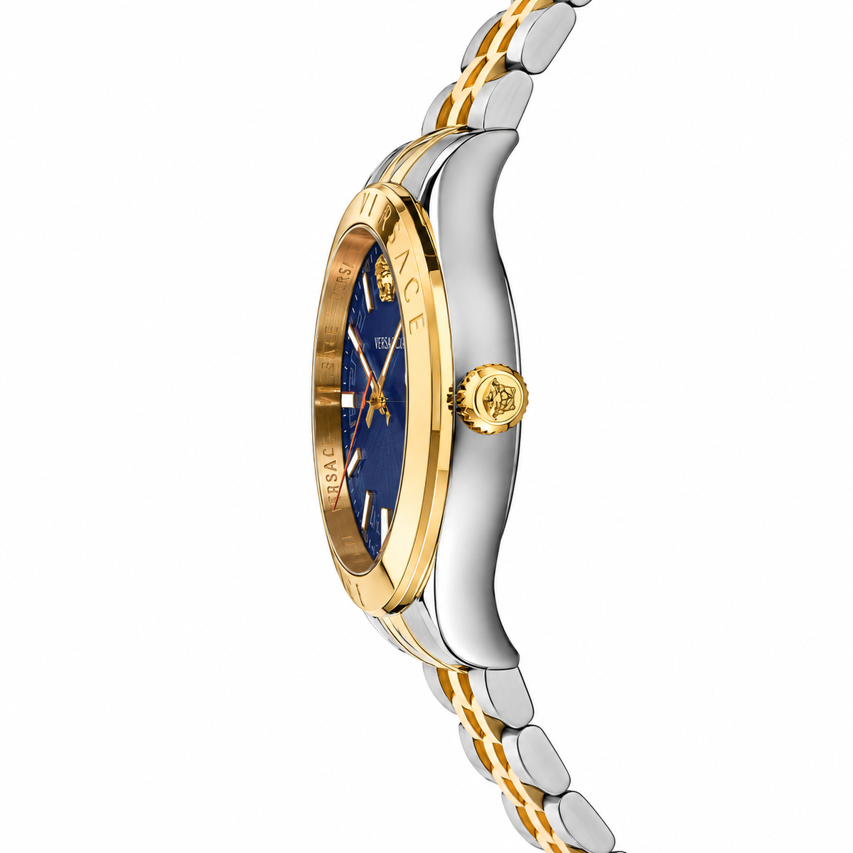 Versace Helenium-Vk Two-tone Stainless Steel Blue Dial Quartz Watch for Gents - VEVK00520