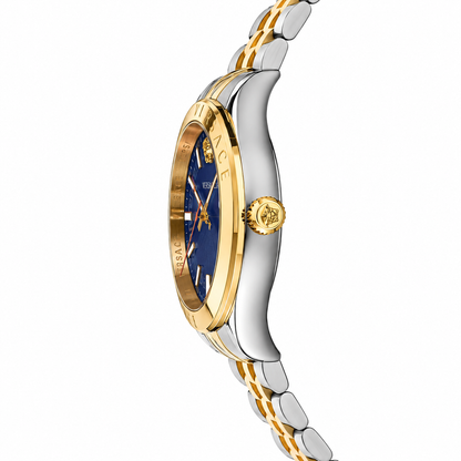 Versace Helenium-Vk Two-tone Stainless Steel Blue Dial Quartz Watch for Gents - VEVK00520