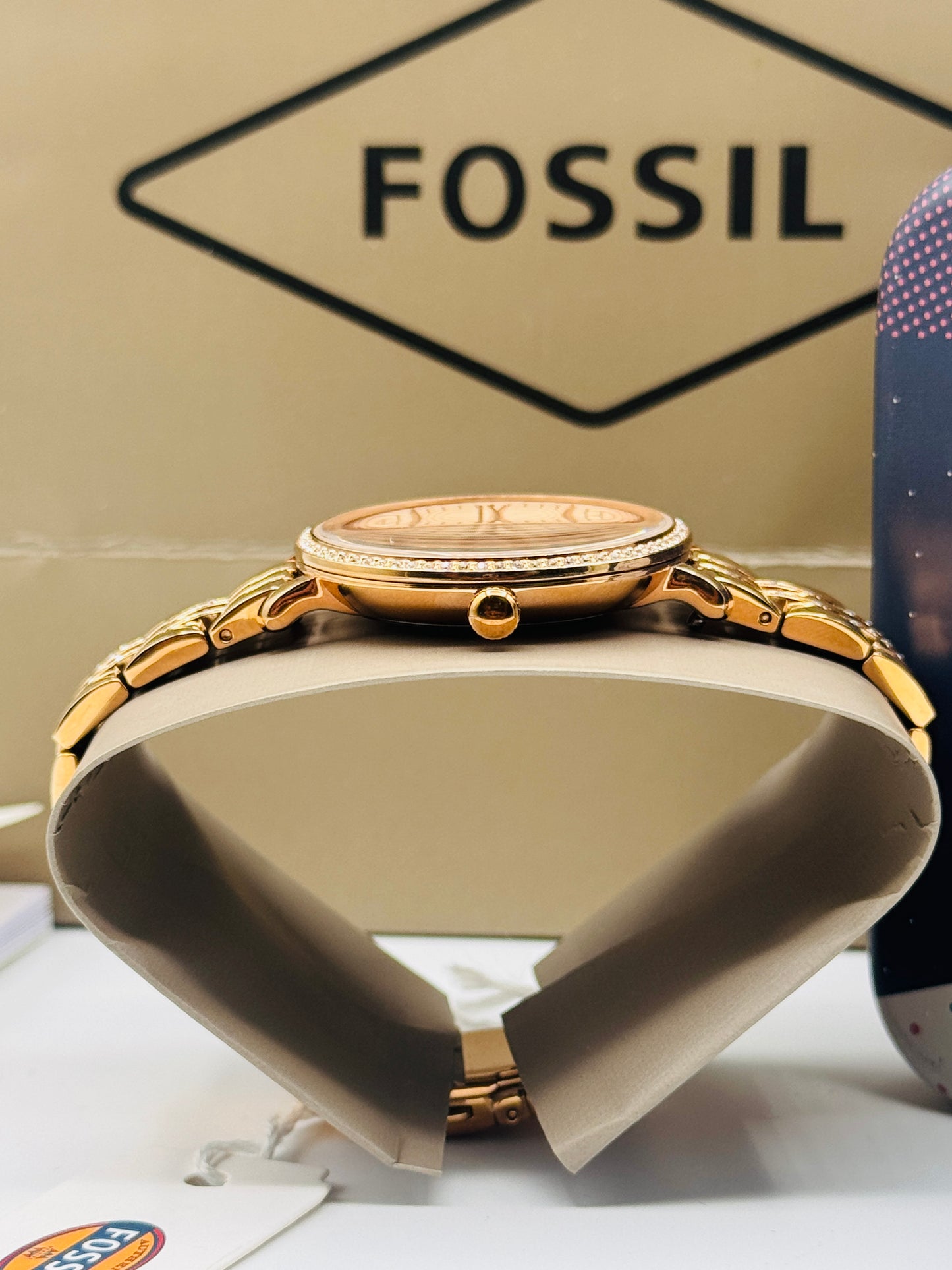 Fossil Jacqueline Three-Hand Rose Gold-Tone Stainless Steel Watch 36mm Quartz (Pre-Owned)