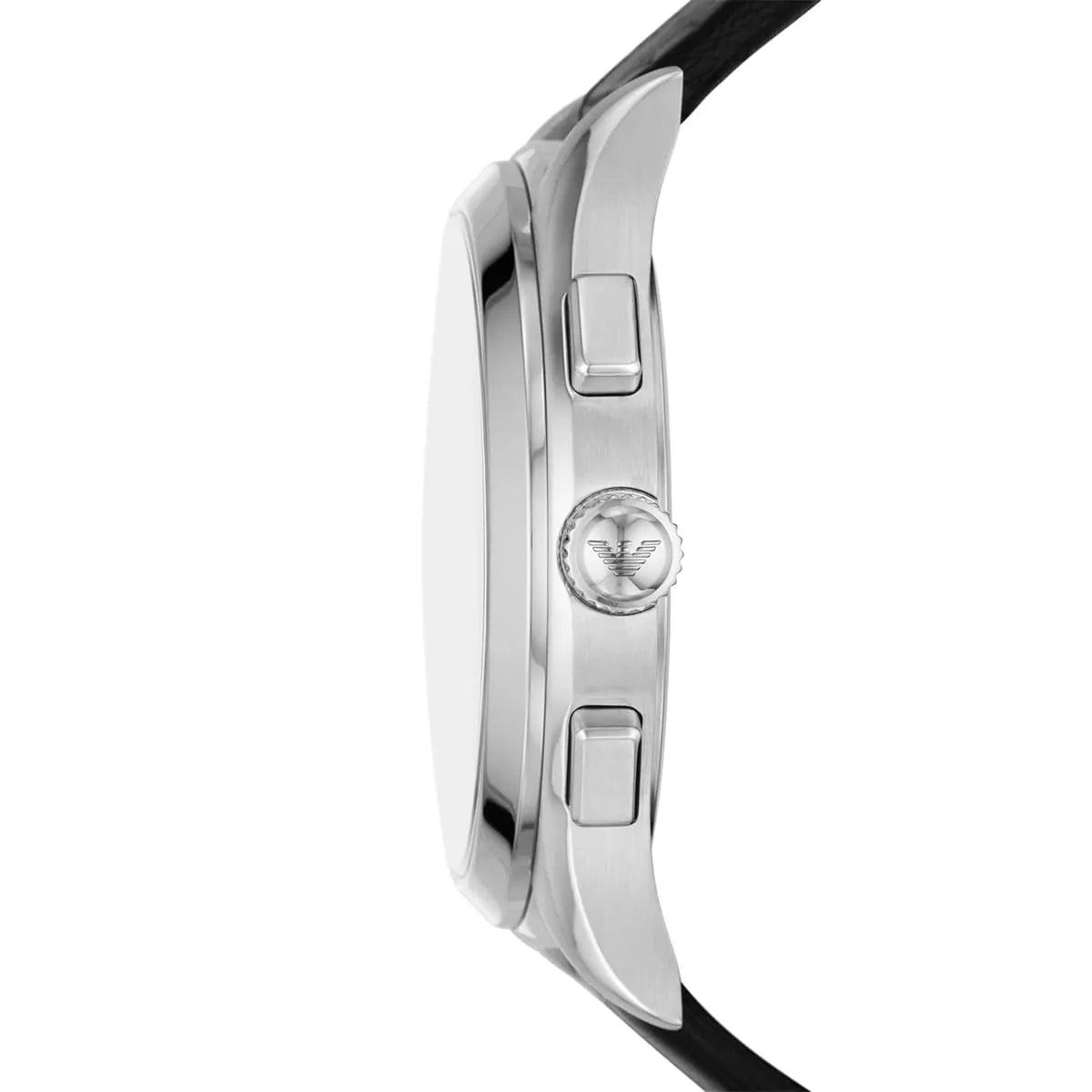 Emporio Armani Paolo Black Leather Strap Black Dial Chronograph Quartz Watch for Gents - AR11530