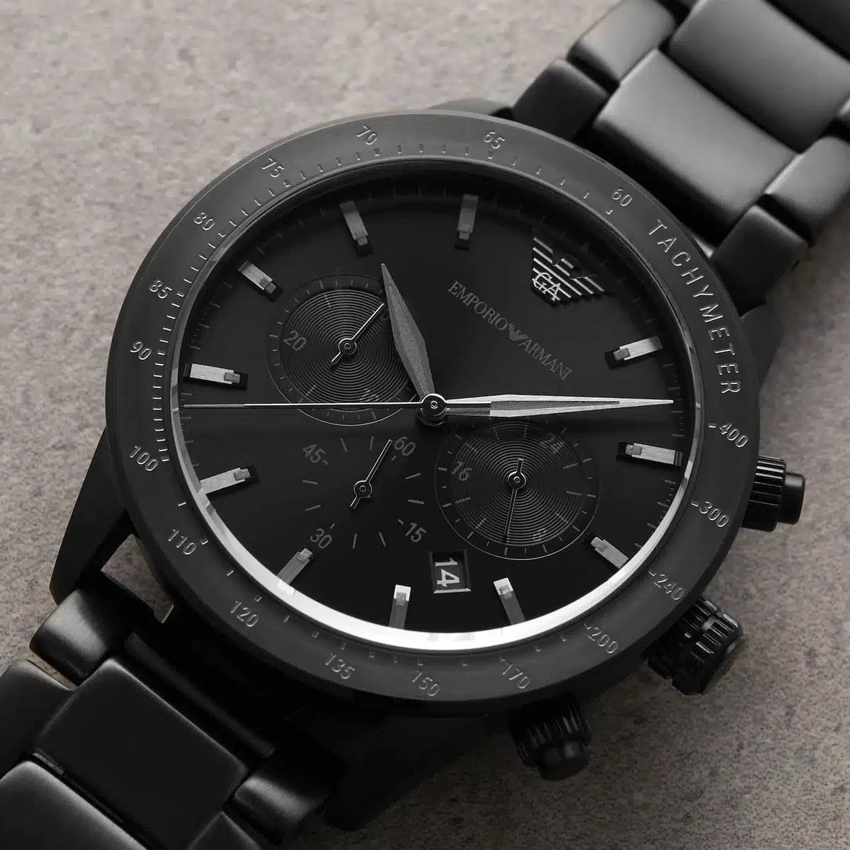 Original Emporio Armani Watch For Men Mario AR11242
With Black Dial