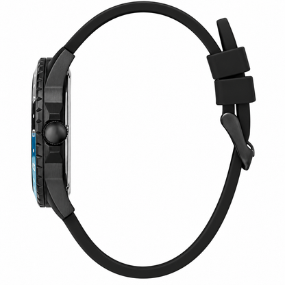 Guess Odyssey Black Silicone Strap Black Dial Quartz Watch for Gents - W1108G5