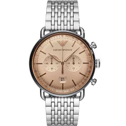 Original Emporio Armani Watch For Men Aviator AR11239 With Beige dial
