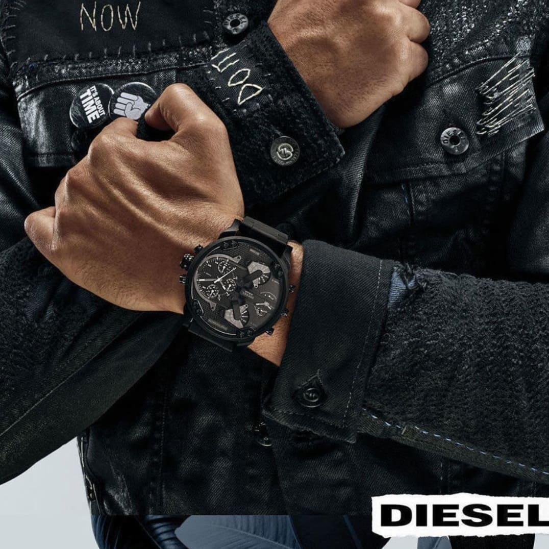 Diesel Men’s Quartz Black Stainless Steel Black Dial 57mm (Four Time Zone) Watch DZ7396