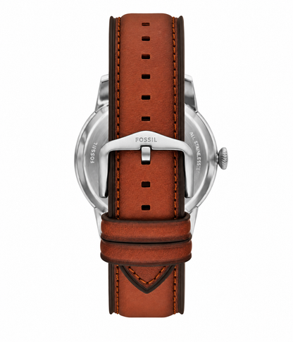 Fossil Townsman 44mm Open Heart Green Dial Leather Mens Automatic Watch ME3265