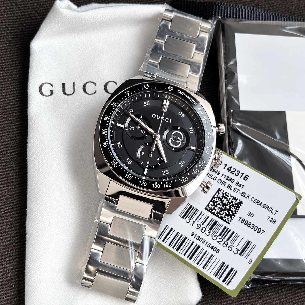 Gucci Interlocking Chronograph 41mm Stainless Steel Men’s Watch YA142316