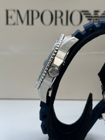 Emporio Armani Men’s Quartz Blue Silicone Strap Blue Dial 42mm Watch AR11592