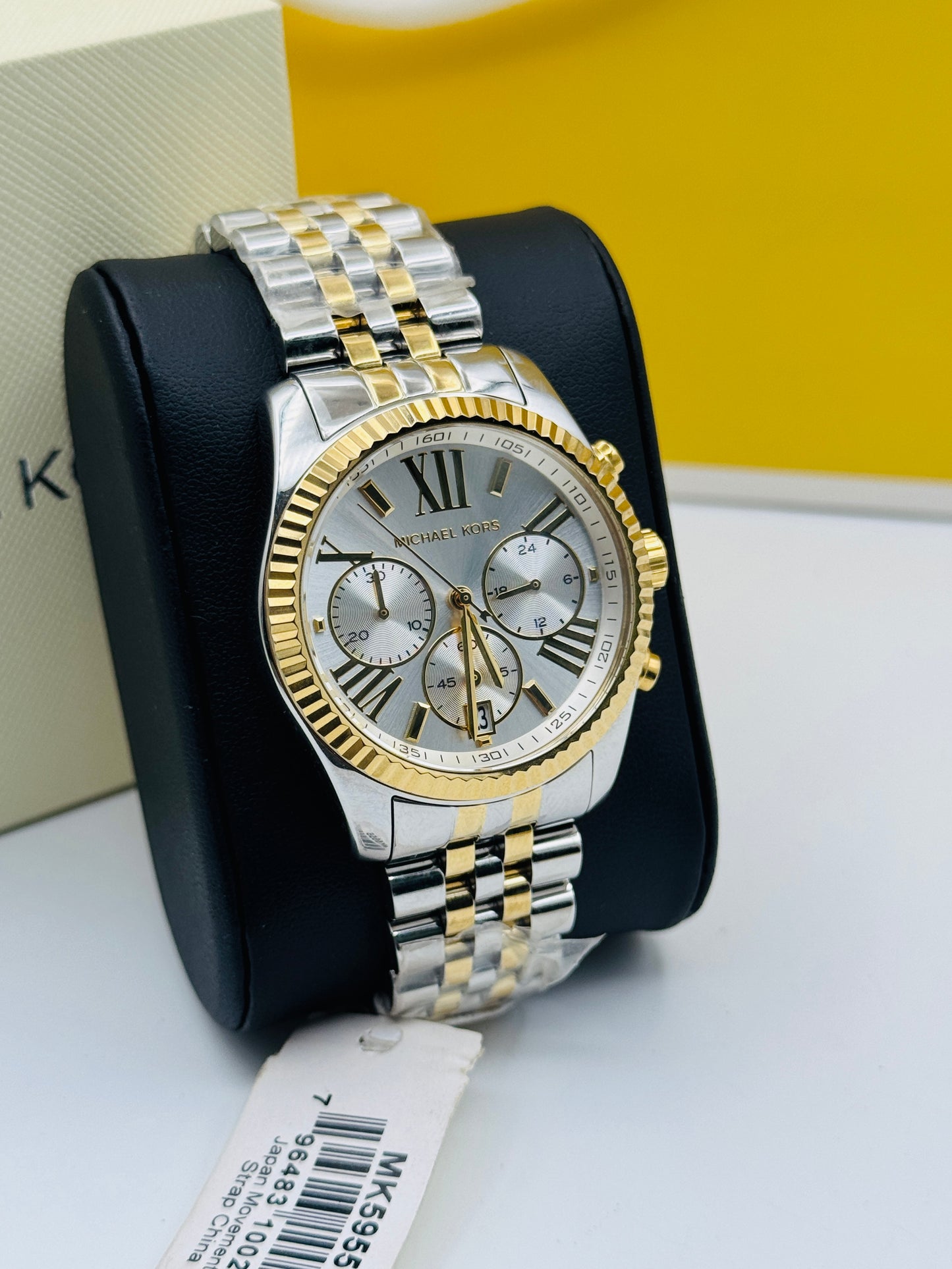 Michael Kors Women’s Chronograph Quartz Two-tone Stainless Steel Silver Dial 38mm Watch MK5955