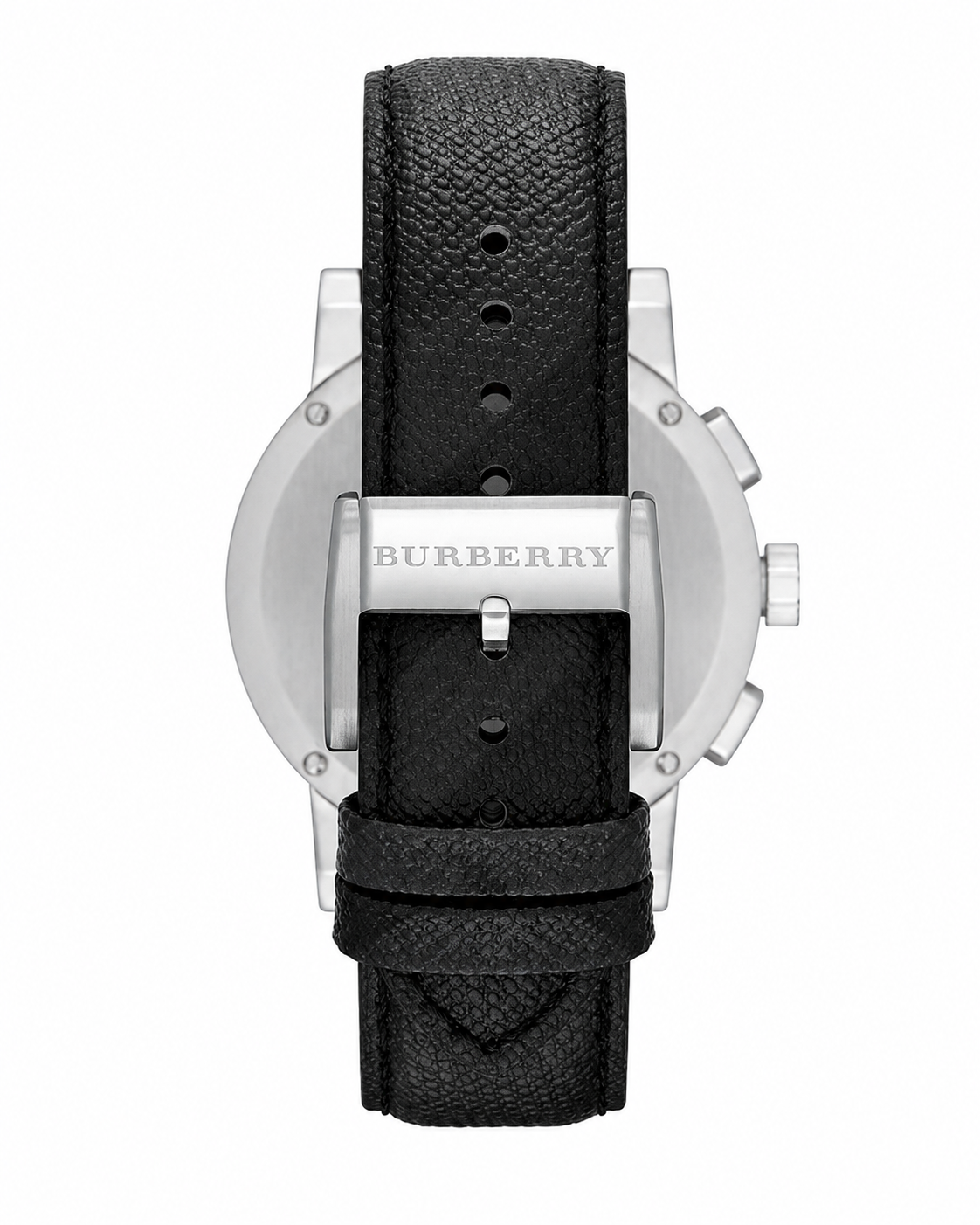 Burberry Black Leather Strap Grey Dial Chronograph Quartz Watch for Gents - BU9362