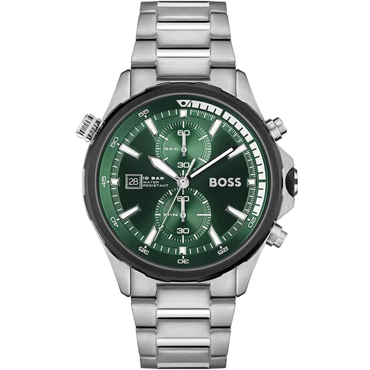 Original Hugo Boss Watch HB.409.1.34.3712 For Men Globetrotter 1513930 10BAR Water Resistant Chronograph