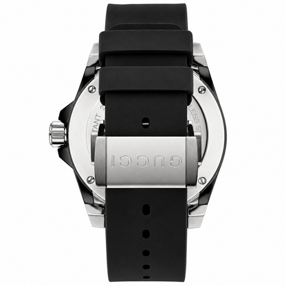Gucci Dive Stainless Steel Black Rubber Strap Watch YA136204A