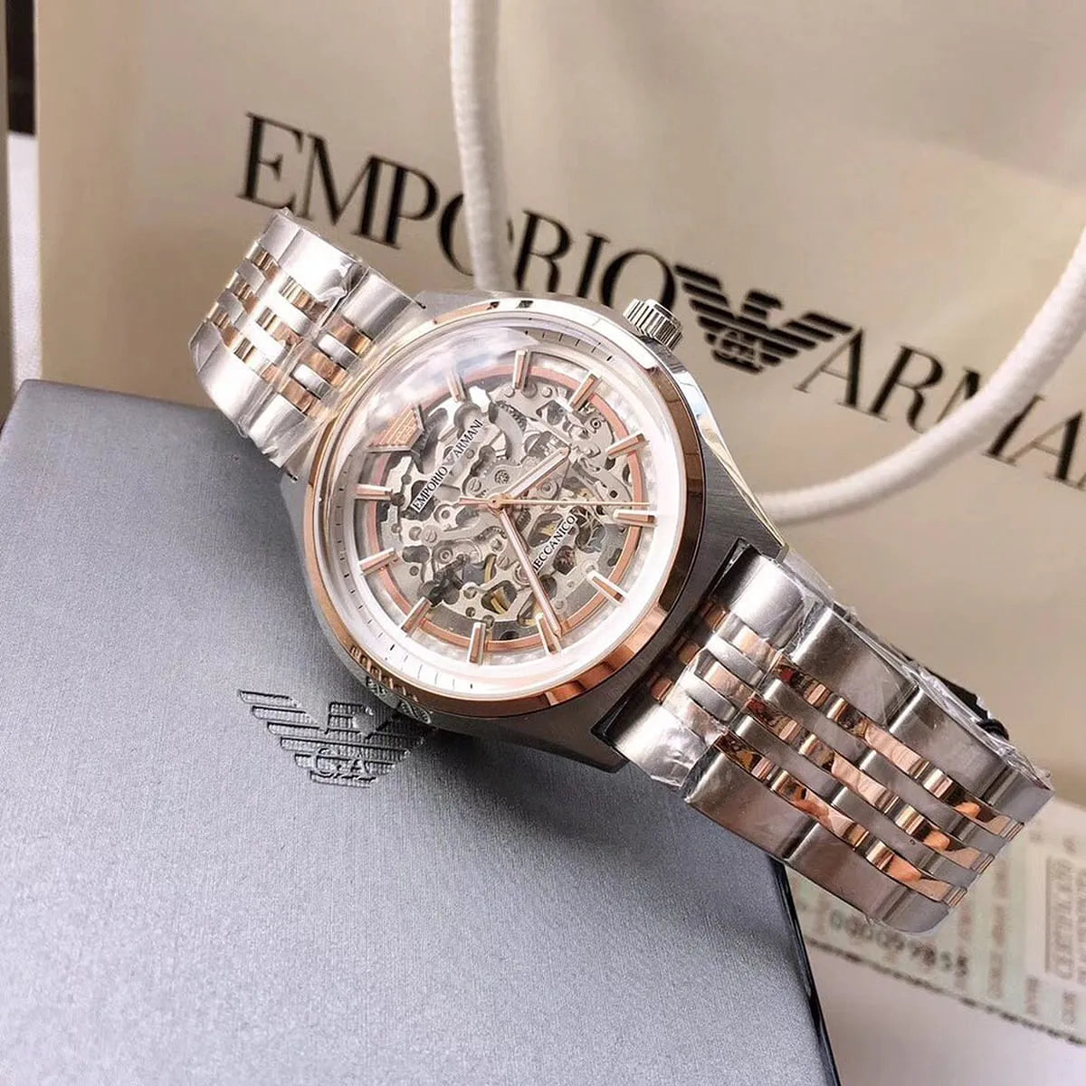Original Emporio Armani Watch For Men Antonio AR60092 AUTOMATIC-Two-Tone